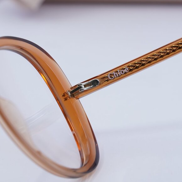 Chloe CH0011O 001 Butterfly Eyeglasses 56mm - Transparent Orange - Picture 9 of 12